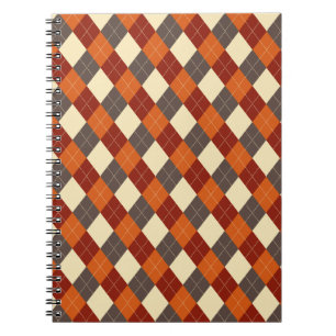 Caderno Espiral Padrão de Gingham de outono