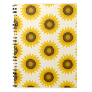 Caderno Espiral Padrão de girassol
