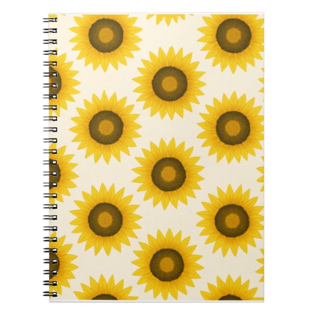 Caderno Espiral Padrão de girassol (Frente)