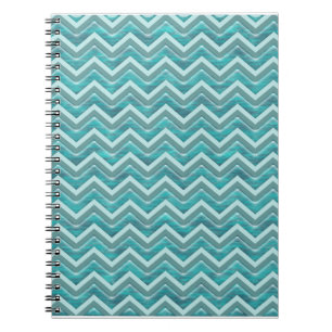 Caderno Espiral Padrão de Glitter Chevron das Águas