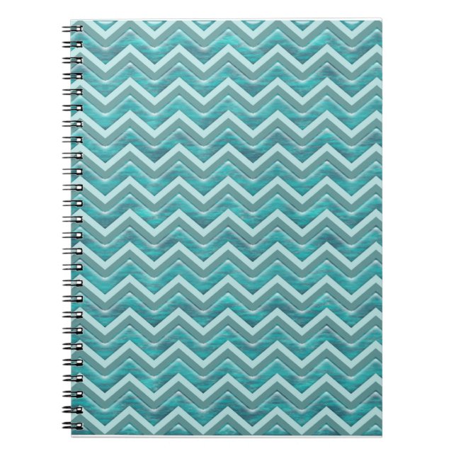 Caderno Espiral Padrão de Glitter Chevron das Águas (Frente)