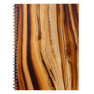 Caderno Espiral Padrão de grão de madeira 