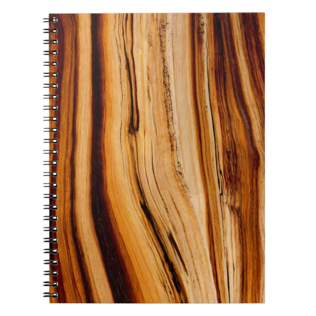 Caderno Espiral Padrão de grão de madeira (Frente)