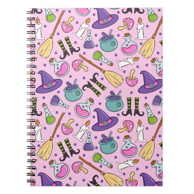 Caderno Espiral Padrão de Halloween (Frente)