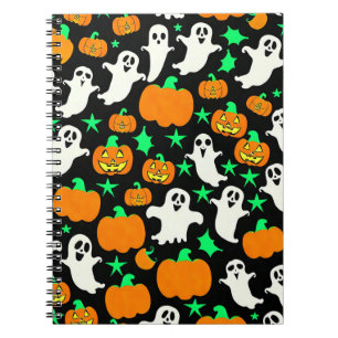Caderno Espiral Padrão de Halloween