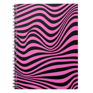 Caderno Espiral Padrão de ilusão óptica ondulada