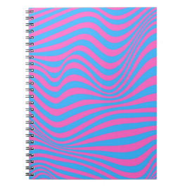 Caderno Espiral Padrão de ilusão óptica ondulada