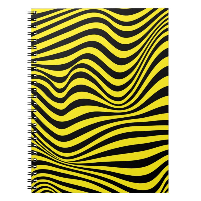 Caderno Espiral Padrão de ilusão óptica ondulada (Frente)