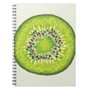 Caderno Espiral Padrão de ilustração da Fatia de Kiwi