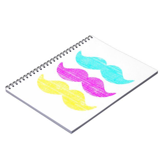 Caderno Espiral Padrão de Impressão de Bigode em Cor CMY (Left Side)
