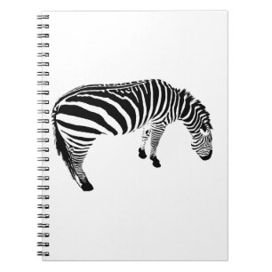 Caderno Espiral Padrão de impressão de zebra preto e branco em neg