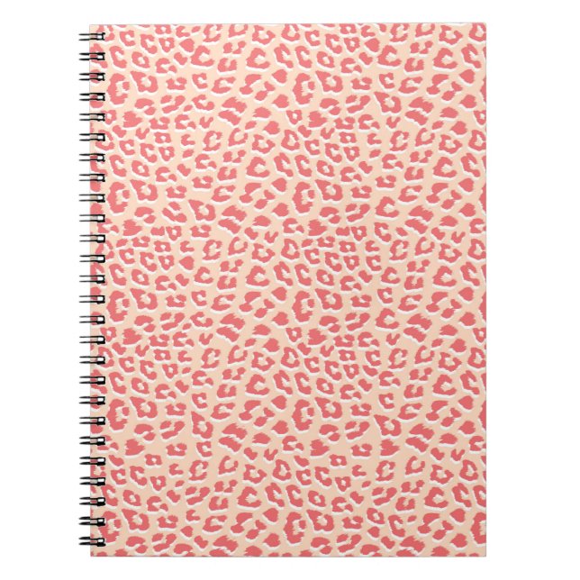 Caderno Espiral Padrão de Impressão do Leopardo Branco vivo do Cor (Frente)