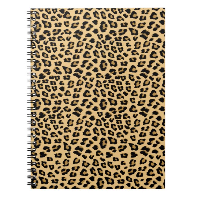 Caderno Espiral Padrão de Impressão do Leopardo Cute (Frente)