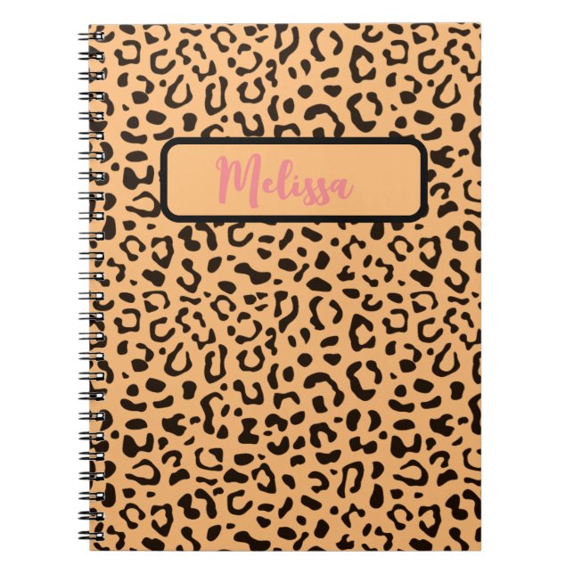 Caderno Espiral Padrão de impressão leopardo (Frente)