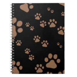 Caderno Espiral Padrão de impressões de pata adoráveis