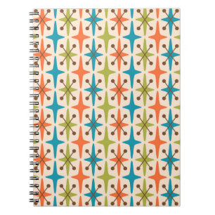 Caderno Espiral Padrão de Inicialização Moderna do meio século
