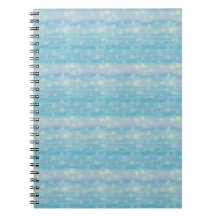 Caderno Espiral Padrão de Inverno em Aquarela