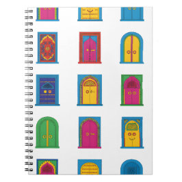 Caderno Espiral Padrão de Janelas de Vidro Colorido Árabe
