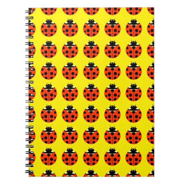 Caderno Espiral padrão de ladybug (Frente)