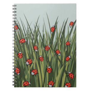 Caderno Espiral Padrão de ladybug