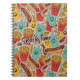 Caderno Espiral Padrão de lanche de Fast Food 