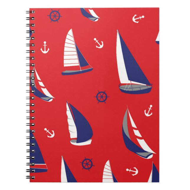 Caderno Espiral Padrão de Lean Sailboat (Frente)