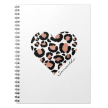 Padrão de leopardo elegante personalizado Coração 
