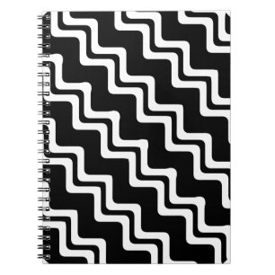Caderno Espiral Padrão de linha de cor dupla de Zig Zag diagonal