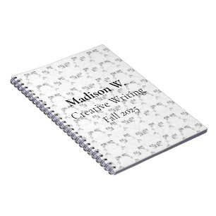Caderno Espiral Padrão de Linha Mínima de Volta às Aulas Verão