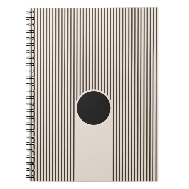 Caderno Espiral Padrão de Linhas de Eclipse (Frente)