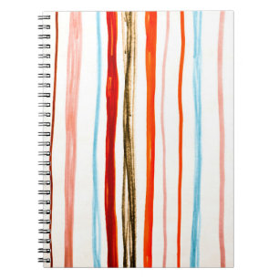 Caderno Espiral Padrão de Linhas Vermelhas. Ilustração de Traço Ho