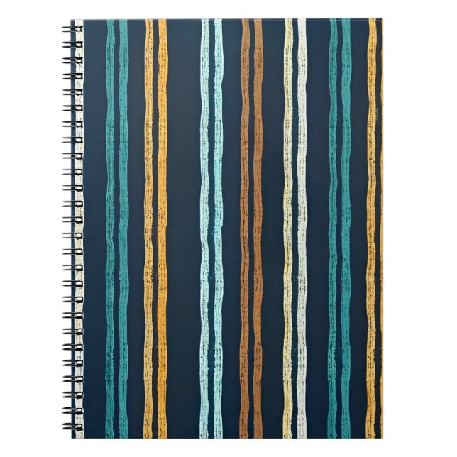 Caderno Espiral padrão de Linhas Verticais Abstratas (Frente)