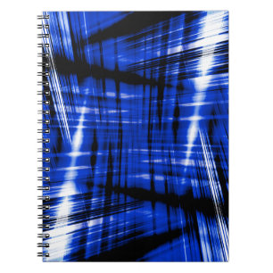 Caderno Espiral Padrão de listras azuis escuras