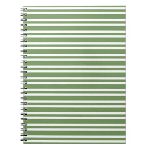 Caderno Espiral Padrão de Listras Brancas Verdes