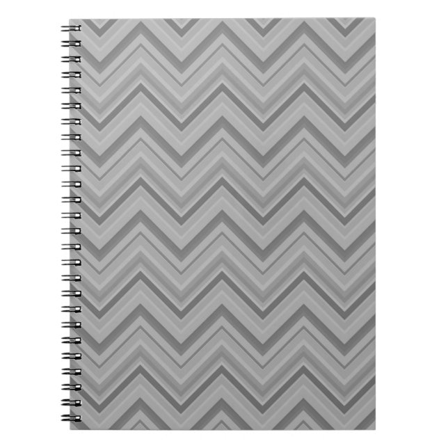 Caderno Espiral padrão de listras de cinza (Frente)