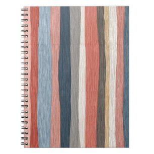 Caderno Espiral Padrão de Listras em Aquarela Vintage
