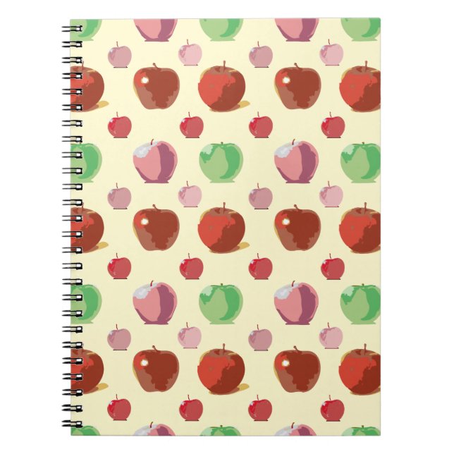 Caderno Espiral Padrão de maçãs (Frente)