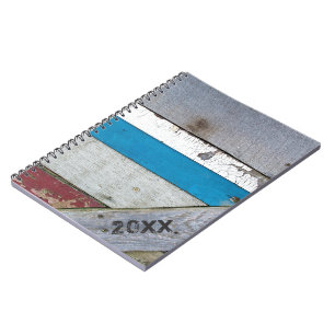 Caderno Espiral Padrão de madeira chique