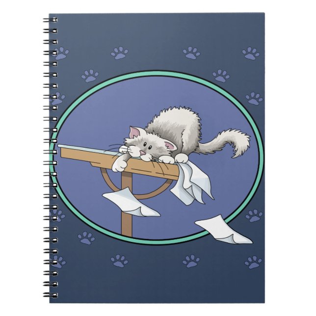 Caderno Espiral Padrão de maldição de gato (Frente)