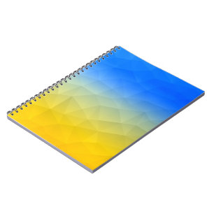 Caderno Espiral Padrão de malha geométrica azul-ucraniano