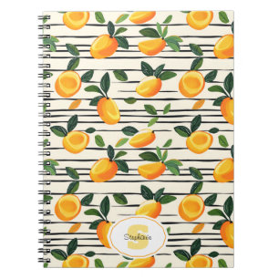 Caderno Espiral Padrão de Manga de Aquarela com Folhas Verdes