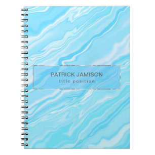 Caderno Espiral Padrão de mármore azul