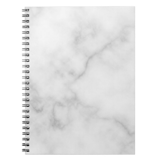 Caderno Espiral Padrão de mármore branco elegante (Frente)