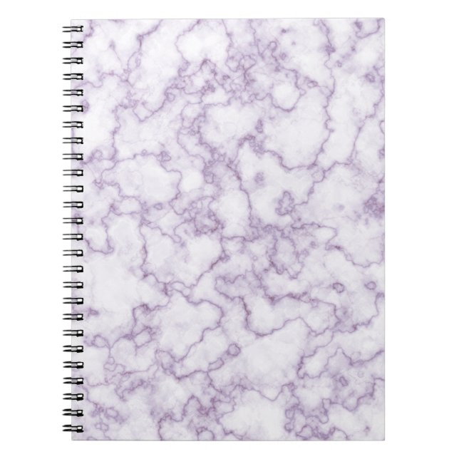 Caderno Espiral Padrão de Mármore Roxo (Frente)