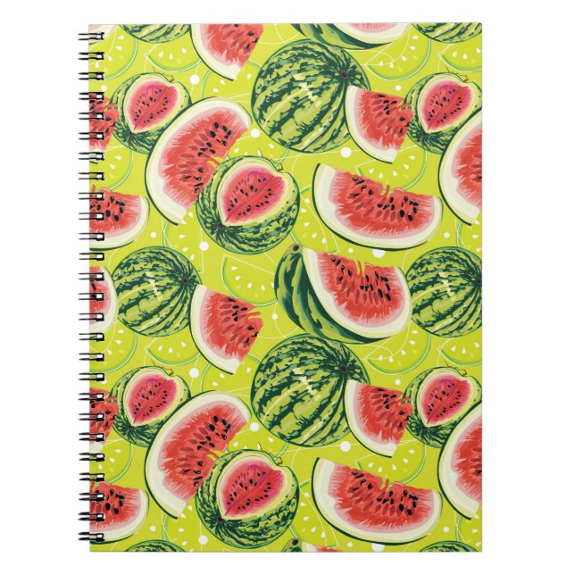 Caderno Espiral Padrão de Melancia (Frente)