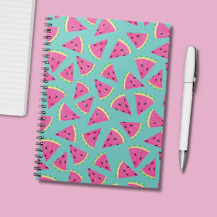 Caderno Espiral Padrão de Melancia de Verão