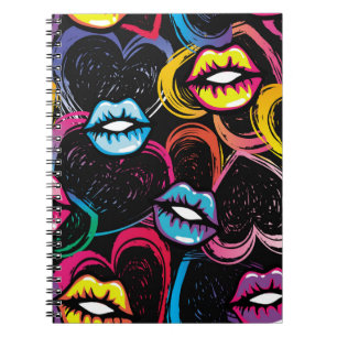 Caderno Espiral padrão de moda sem descontinuidades abstrato. esti