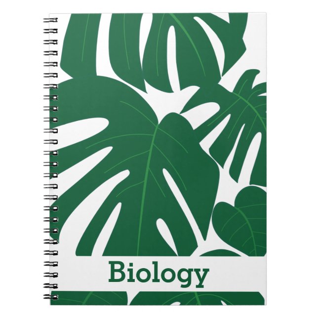 Caderno Espiral Padrão de Monstera Floral Personalizado (Frente)