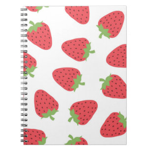 Caderno Espiral Padrão de morango