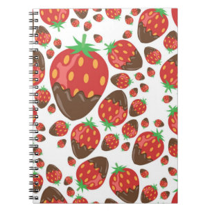 Caderno Espiral Padrão de morango
